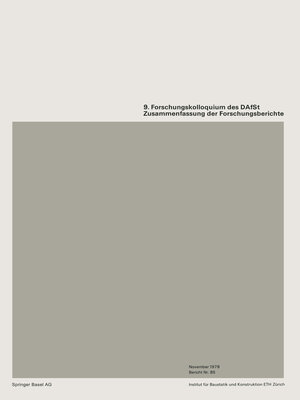 cover image of 9. Forschungskolloquiums des Deutschen Ausschusses für Stahlbeton (DAfSt)